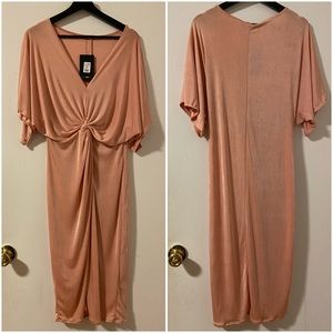 Fashion Nova Knot Dress in Blush